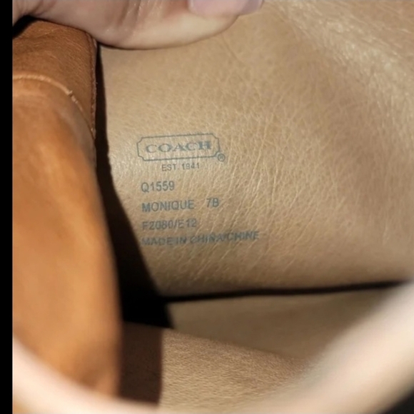 Coach Monique Flat Belted Riding Boots Women’s 7B Brown Cinnamon - Picture 8 of 10